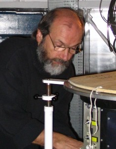 Dr. Vilppu Piirola at the NOT on La Palma, readying his TURPOL 5-band simultaneous photo-polarimeter for the night's observations